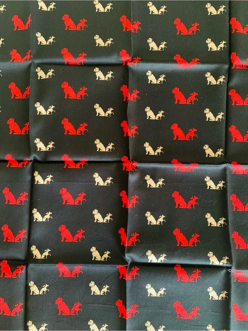 Burberry London Dog Print Cotton Handkerchief NWT Japan